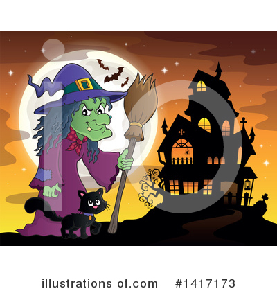 Royalty-Free (RF) Witch Clipart Illustration by visekart - Stock Sample #1417173