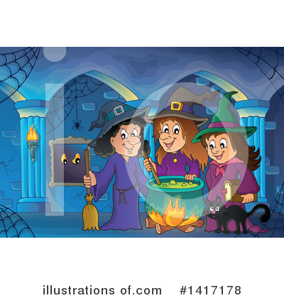 Royalty-Free (RF) Witch Clipart Illustration by visekart - Stock Sample #1417178