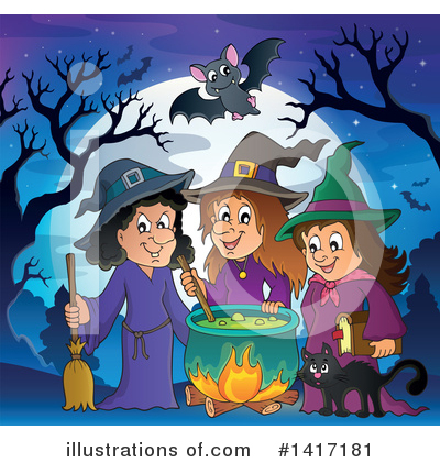 Witch Cat Clipart #1417181 by visekart