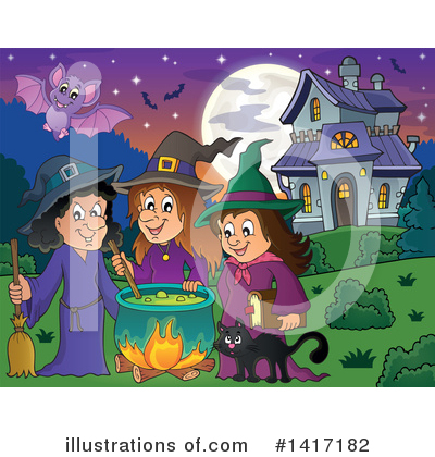 Royalty-Free (RF) Witch Clipart Illustration by visekart - Stock Sample #1417182