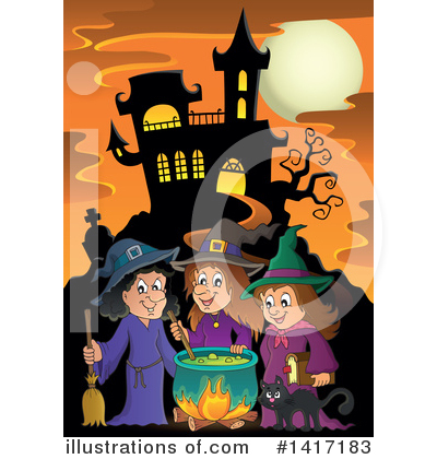 Royalty-Free (RF) Witch Clipart Illustration by visekart - Stock Sample #1417183