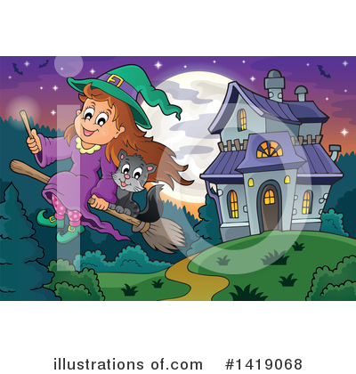Royalty-Free (RF) Witch Clipart Illustration by visekart - Stock Sample #1419068