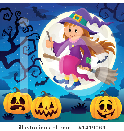 Royalty-Free (RF) Witch Clipart Illustration by visekart - Stock Sample #1419069