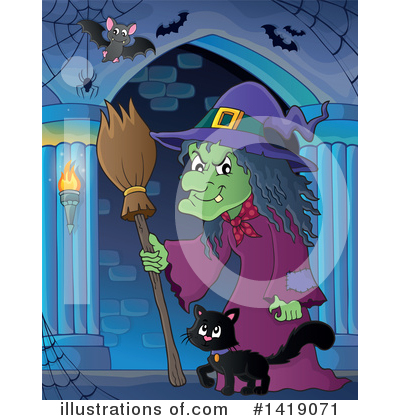 Royalty-Free (RF) Witch Clipart Illustration by visekart - Stock Sample #1419071