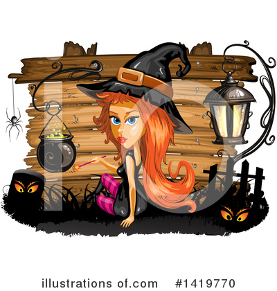 Royalty-Free (RF) Witch Clipart Illustration by merlinul - Stock Sample #1419770