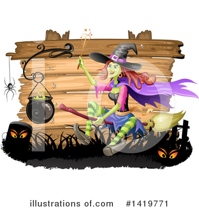Royalty-Free (RF) Witch Clipart Illustration by merlinul - Stock Sample #1419771