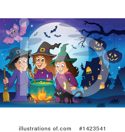 Witch Cat Clipart #1423541 by visekart