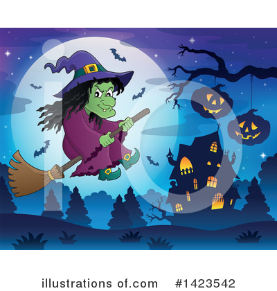 Royalty-Free (RF) Witch Clipart Illustration by visekart - Stock Sample #1423542