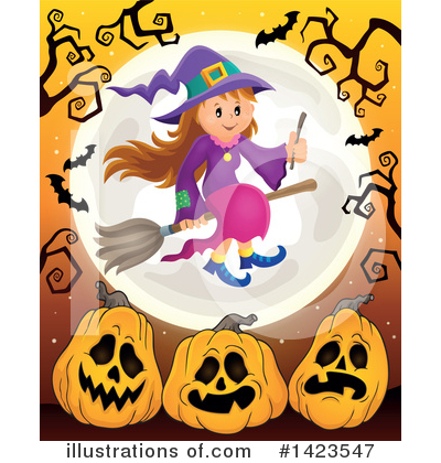 Royalty-Free (RF) Witch Clipart Illustration by visekart - Stock Sample #1423547