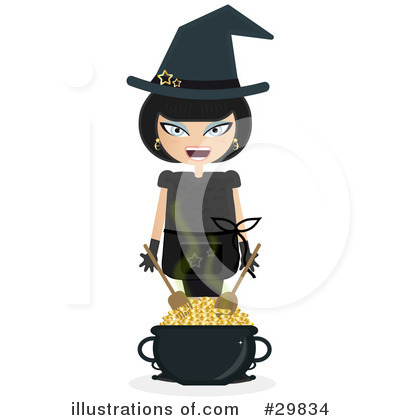 Royalty-Free (RF) Witch Clipart Illustration by Melisende Vector - Stock Sample #29834