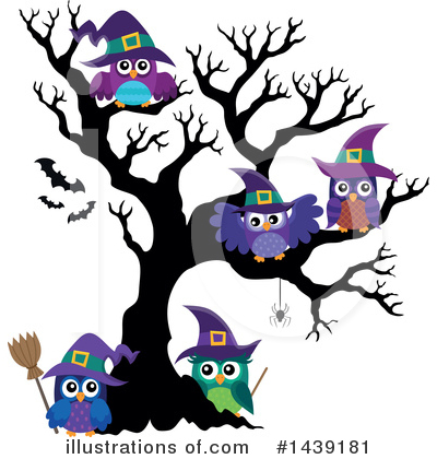 Royalty-Free (RF) Witch Owl Clipart Illustration by visekart - Stock Sample #1439181