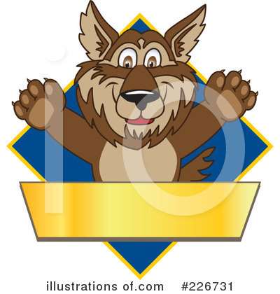 Royalty-Free (RF) Wolf Mascot Clipart Illustration by Mascot Junction - Stock Sample #226731