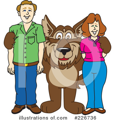 Royalty-Free (RF) Wolf Mascot Clipart Illustration by Mascot Junction - Stock Sample #226736
