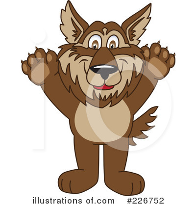 Royalty-Free (RF) Wolf Mascot Clipart Illustration by Mascot Junction - Stock Sample #226752