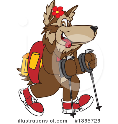 Royalty-Free (RF) Wolf School Mascot Clipart Illustration by Mascot Junction - Stock Sample #1365726