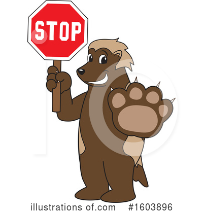Royalty-Free (RF) Wolverine Mascot Clipart Illustration by Mascot Junction - Stock Sample #1603896