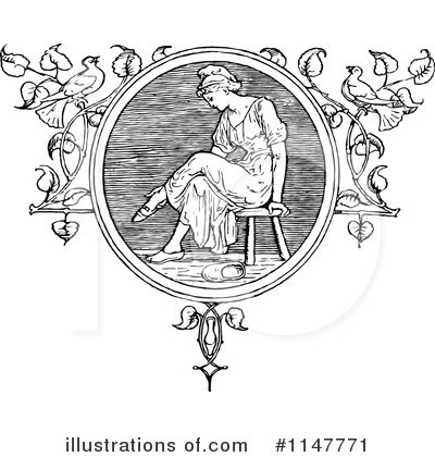 Royalty-Free (RF) Woman Clipart Illustration by Prawny Vintage - Stock Sample #1147771