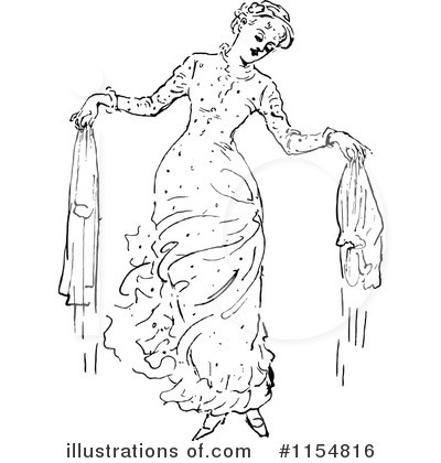 Royalty-Free (RF) Woman Clipart Illustration by Prawny Vintage - Stock Sample #1154816