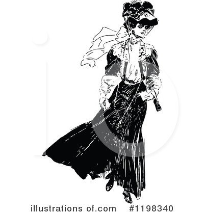 Royalty-Free (RF) Woman Clipart Illustration by Prawny Vintage - Stock Sample #1198340