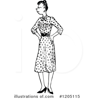 Royalty-Free (RF) Woman Clipart Illustration by Prawny Vintage - Stock Sample #1205115