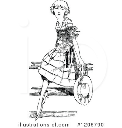 Royalty-Free (RF) Woman Clipart Illustration by Prawny Vintage - Stock Sample #1206790