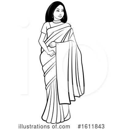 Indian Woman Clipart #1611843 by Lal Perera