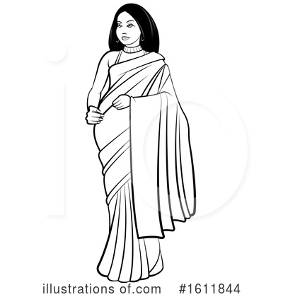 Indian Woman Clipart #1611844 by Lal Perera