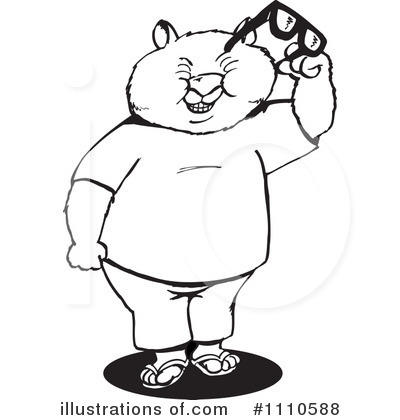 Royalty-Free (RF) Wombat Clipart Illustration by Dennis Holmes Designs - Stock Sample #1110588