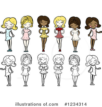 Royalty-Free (RF) Women Clipart Illustration by lineartestpilot - Stock Sample #1234314