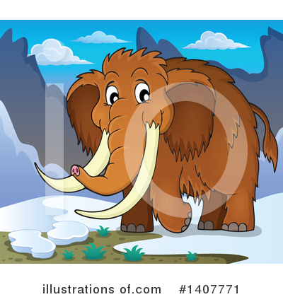 Royalty-Free (RF) Woolly Mammoth Clipart Illustration by visekart - Stock Sample #1407771