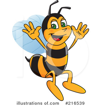 Royalty-Free (RF) Worker Bee Character Clipart Illustration by Mascot Junction - Stock Sample #216539