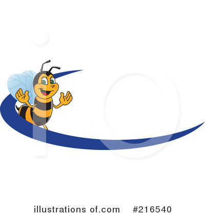 Royalty-Free (RF) Worker Bee Character Clipart Illustration by Mascot Junction - Stock Sample #216540