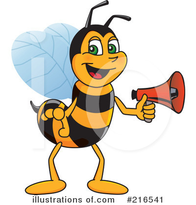 Royalty-Free (RF) Worker Bee Character Clipart Illustration by Mascot Junction - Stock Sample #216541