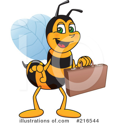 Royalty-Free (RF) Worker Bee Character Clipart Illustration by Mascot Junction - Stock Sample #216544