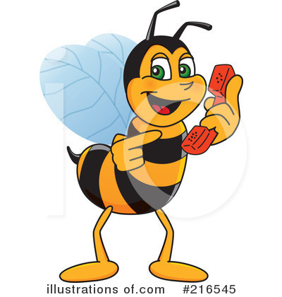 Royalty-Free (RF) Worker Bee Character Clipart Illustration by Mascot Junction - Stock Sample #216545