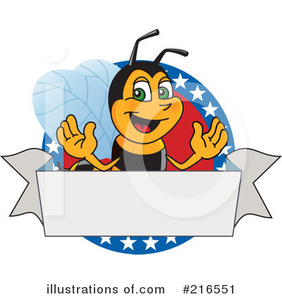 Royalty-Free (RF) Worker Bee Character Clipart Illustration by Mascot Junction - Stock Sample #216551