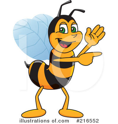 Royalty-Free (RF) Worker Bee Character Clipart Illustration by Mascot Junction - Stock Sample #216552