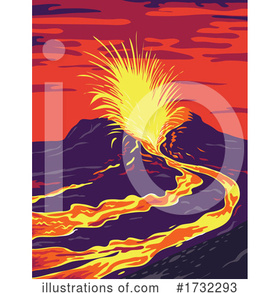Volcano Clipart #1732293 by patrimonio
