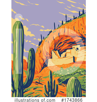 Saguaro Cactus Clipart #1743866 by patrimonio