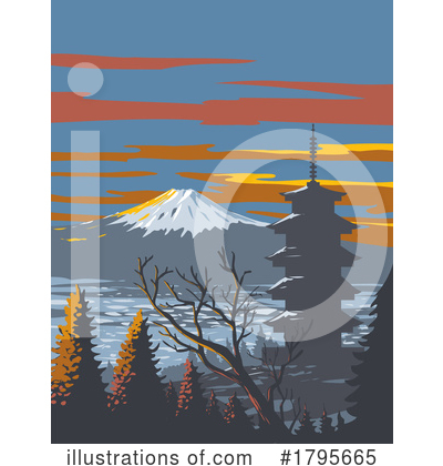 Mount Fuji Clipart #1795665 by patrimonio