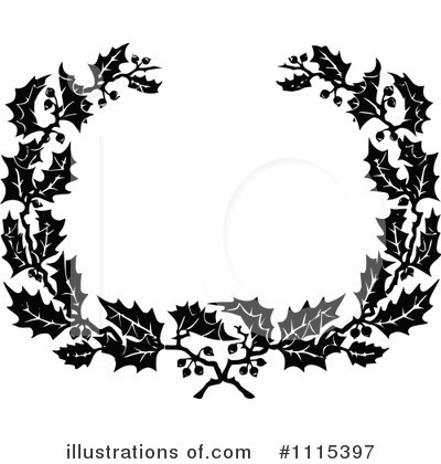 Christmas Wreath Clipart #1115397 by Prawny Vintage