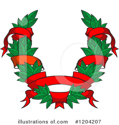 Christmas Wreath Clipart #1204207 by Vector Tradition SM