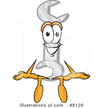 Wrench Character Clipart #8126 by Mascot Junction