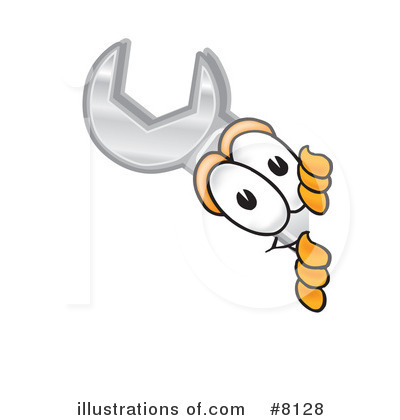 Royalty-Free (RF) Wrench Clipart Illustration by Mascot Junction - Stock Sample #8128
