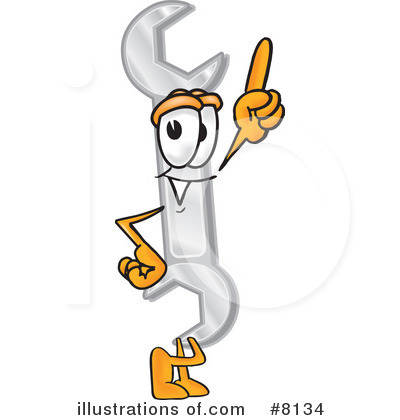 Royalty-Free (RF) Wrench Clipart Illustration by Mascot Junction - Stock Sample #8134