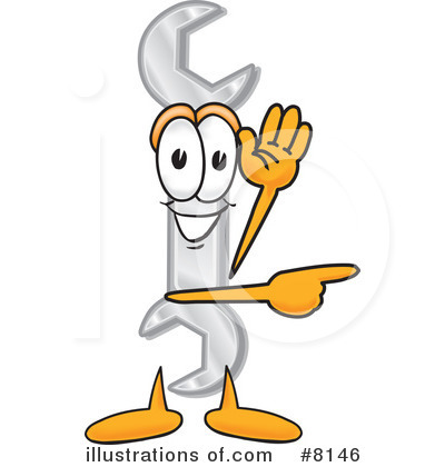 Wrench Character Clipart #8146 by Mascot Junction