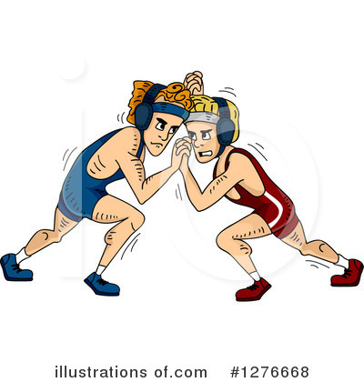 Royalty-Free (RF) Wrestling Clipart Illustration by BNP Design Studio - Stock Sample #1276668