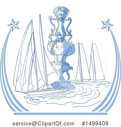 Royalty-Free (RF) Yacht Clipart Illustration by patrimonio - Stock Sample #1499409