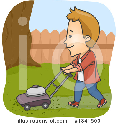 Lawn Mower Clipart #1341500 by BNP Design Studio