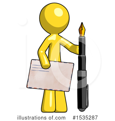 Royalty-Free (RF) Yellow Design Mascot Clipart Illustration by Leo Blanchette - Stock Sample #1535287